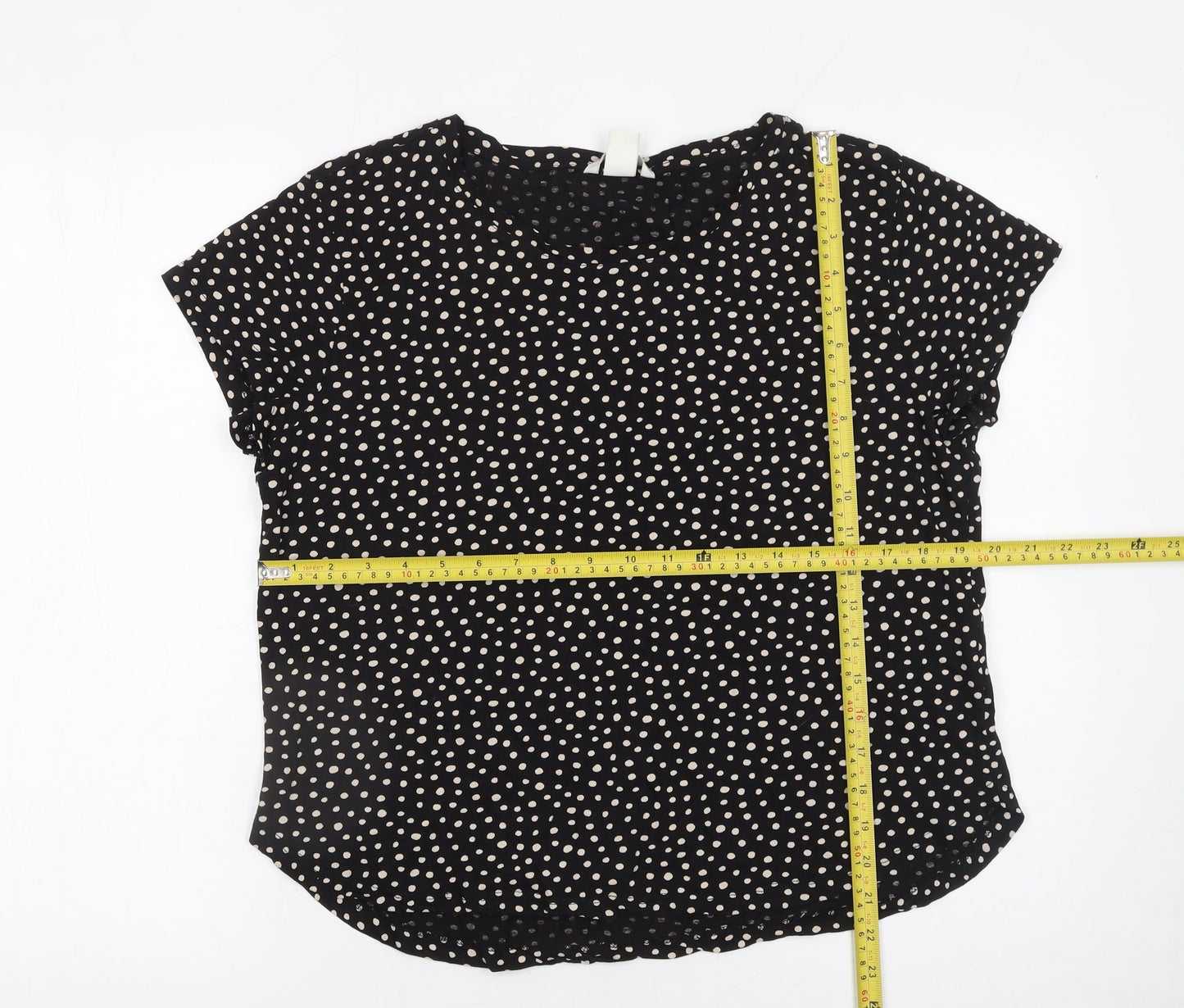 Womens UK Size 12 H&M Black Basic Blouse