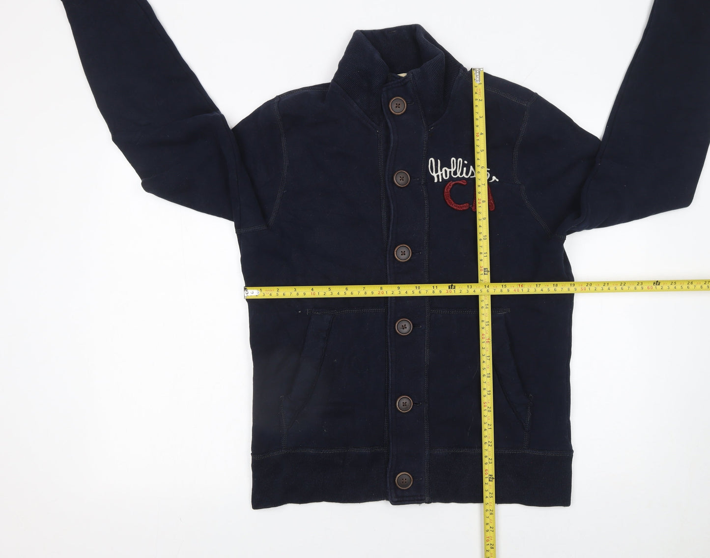 Mens UK Size M Hollister Blue Cardigan Jumper