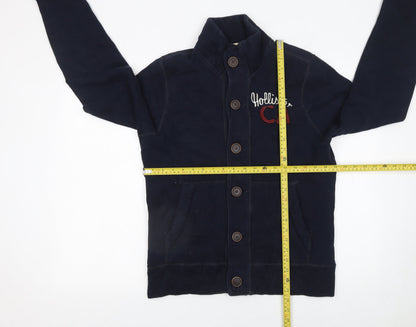 Mens UK Size M Hollister Blue Cardigan Jumper