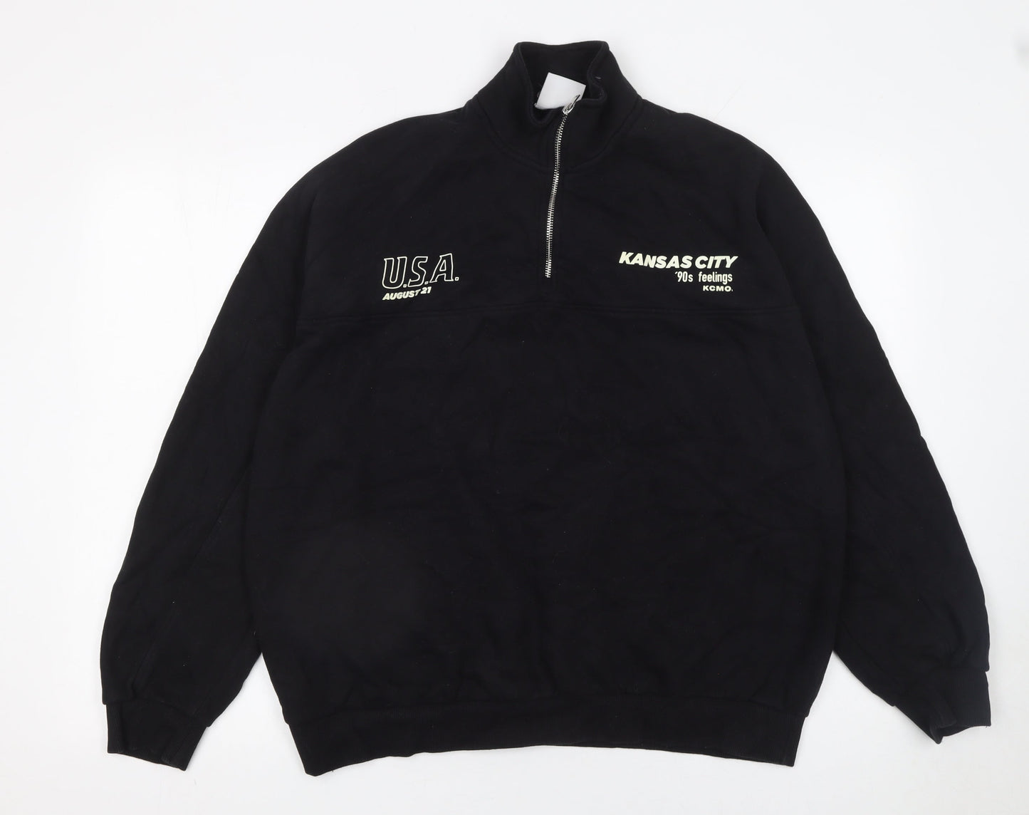 Womens UK Size 12 Bershka Black Pullover Sweatshirt