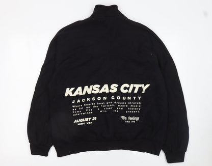 Womens UK Size 12 Bershka Black Pullover Sweatshirt