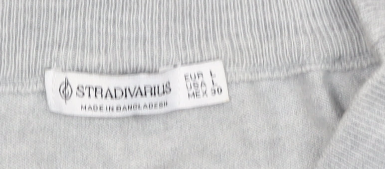 Womens UK Size 14 Stradivarius Grey Pullover Jumper
