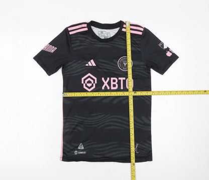 Adidas Boys Black Inter Miami Messi 10 Football Jersey Slim Fit Shirt Size 152