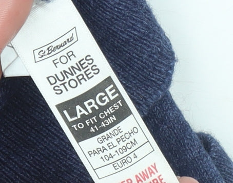 Mens UK Size L St. Bernard for Dunnes Stores Blue Pullover Jumper