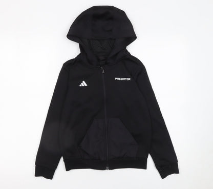 Boys UK Size 9-10 Years adidas Black Full Zip Hoodie