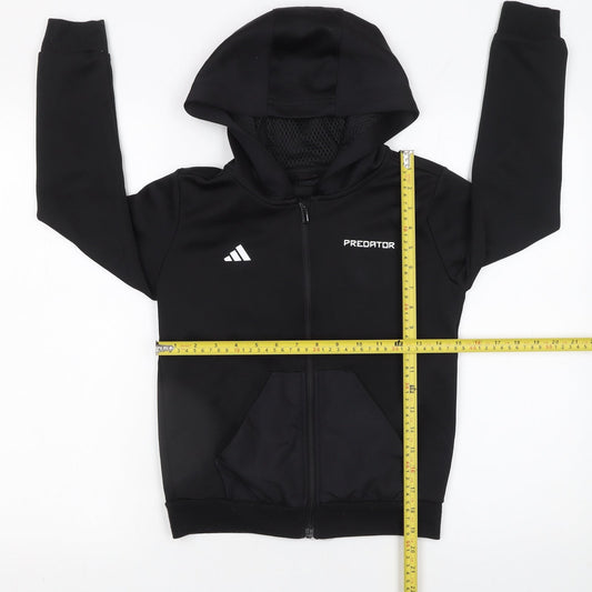 Boys UK Size 9-10 Years adidas Black Full Zip Hoodie