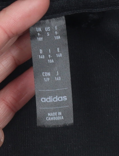 Boys UK Size 9-10 Years adidas Black Full Zip Hoodie