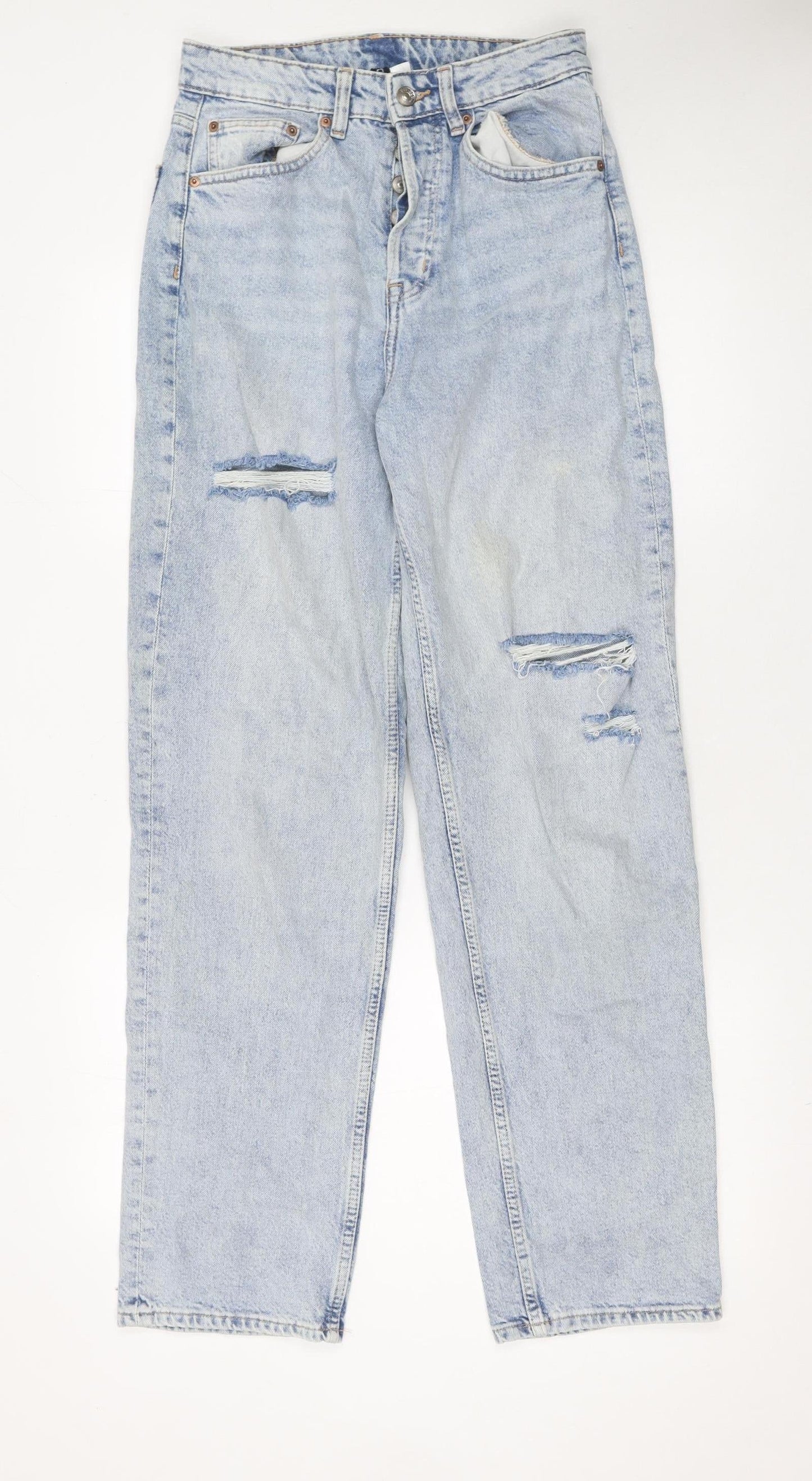 Womens UK Size 8 H&M Regular Fit Mom Blue Jeans