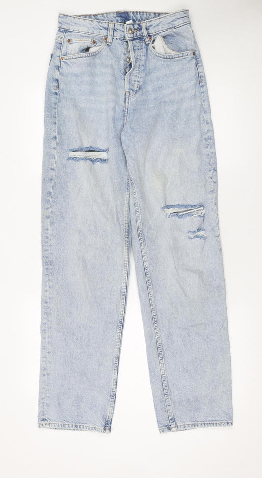 Womens UK Size 8 H&M Regular Fit Mom Blue Jeans