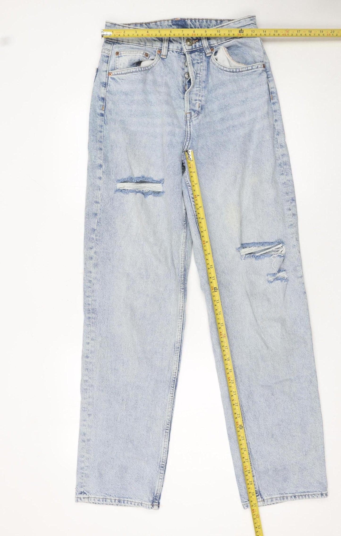 Womens UK Size 8 H&M Regular Fit Mom Blue Jeans