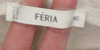 Womens UK Size 12 Féria Beige Pullover Jumper