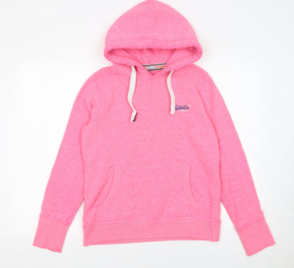 Womens UK Size L Superdry Pink Pullover Hoodie