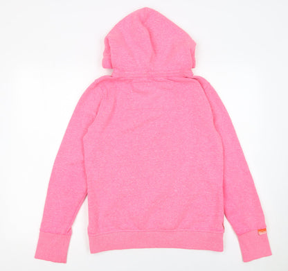 Womens UK Size L Superdry Pink Pullover Hoodie