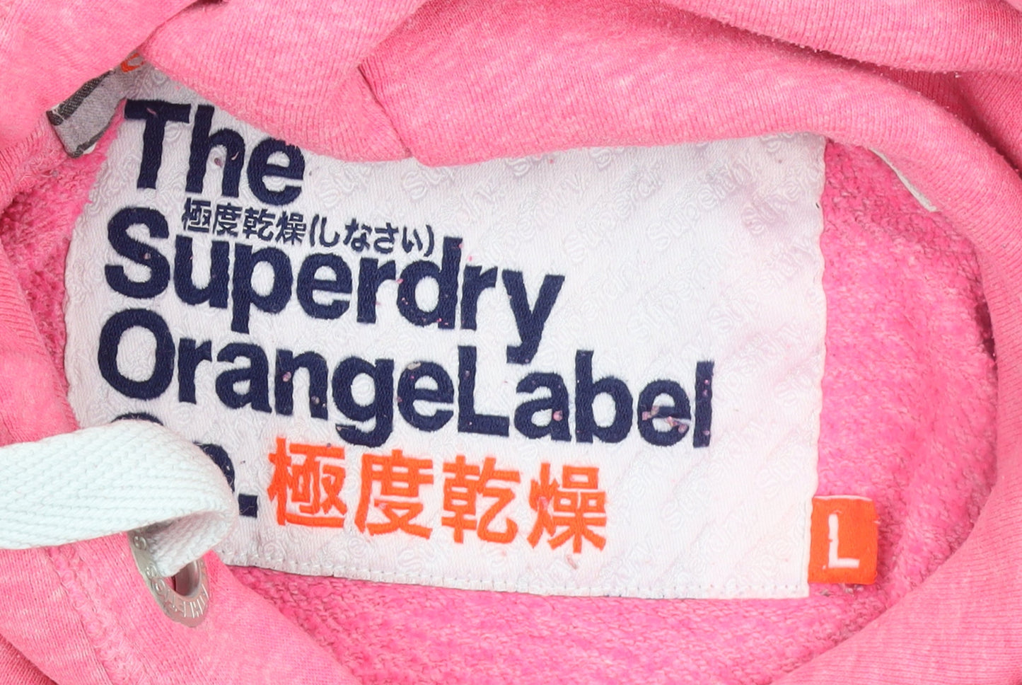 Womens UK Size L Superdry Pink Pullover Hoodie