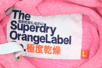 Womens UK Size L Superdry Pink Pullover Hoodie