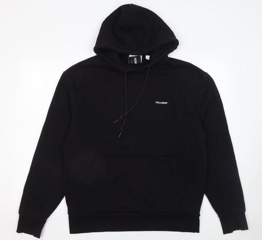 Womens UK Size 10 COLLUSION Black Pullover Hoodie