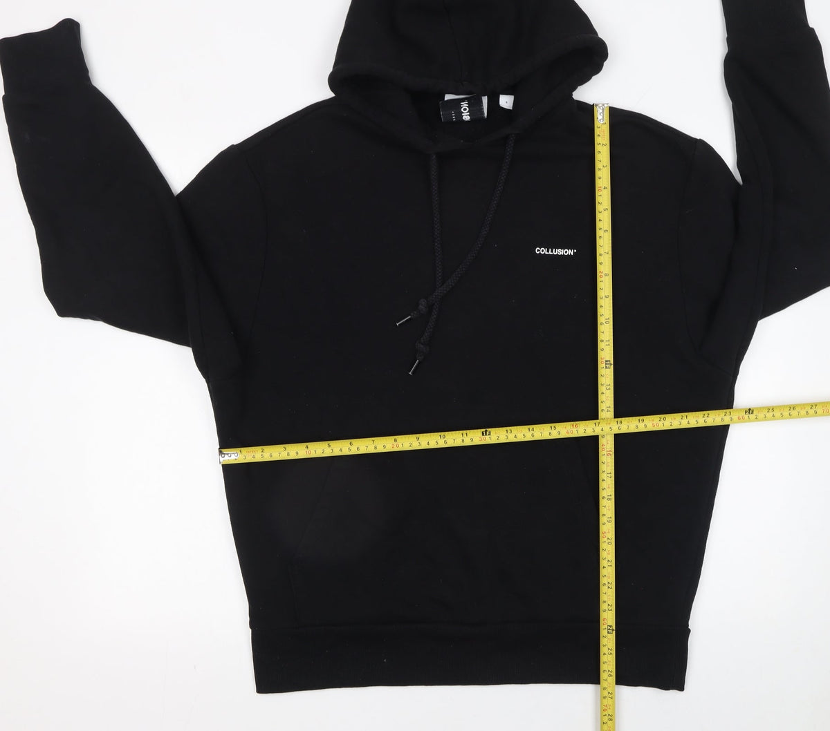Womens UK Size 10 COLLUSION Black Pullover Hoodie