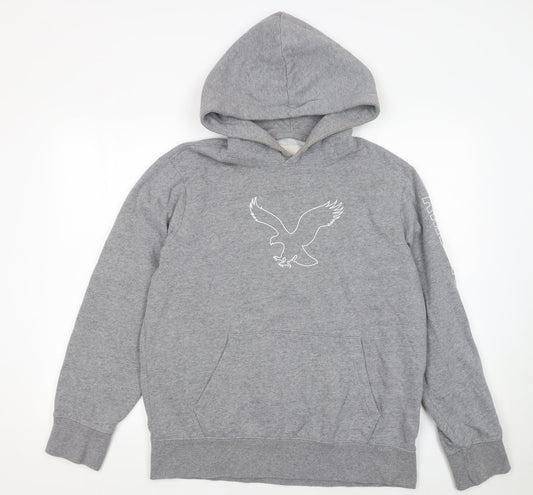 Mens UK Size M American Eagle Outfitters Grey Pullover Hoodie