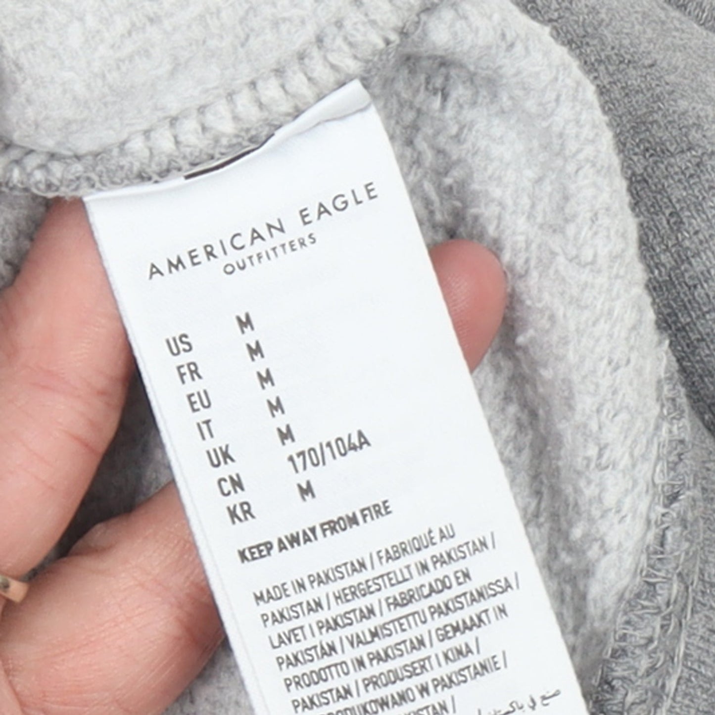 Mens UK Size M American Eagle Outfitters Grey Pullover Hoodie