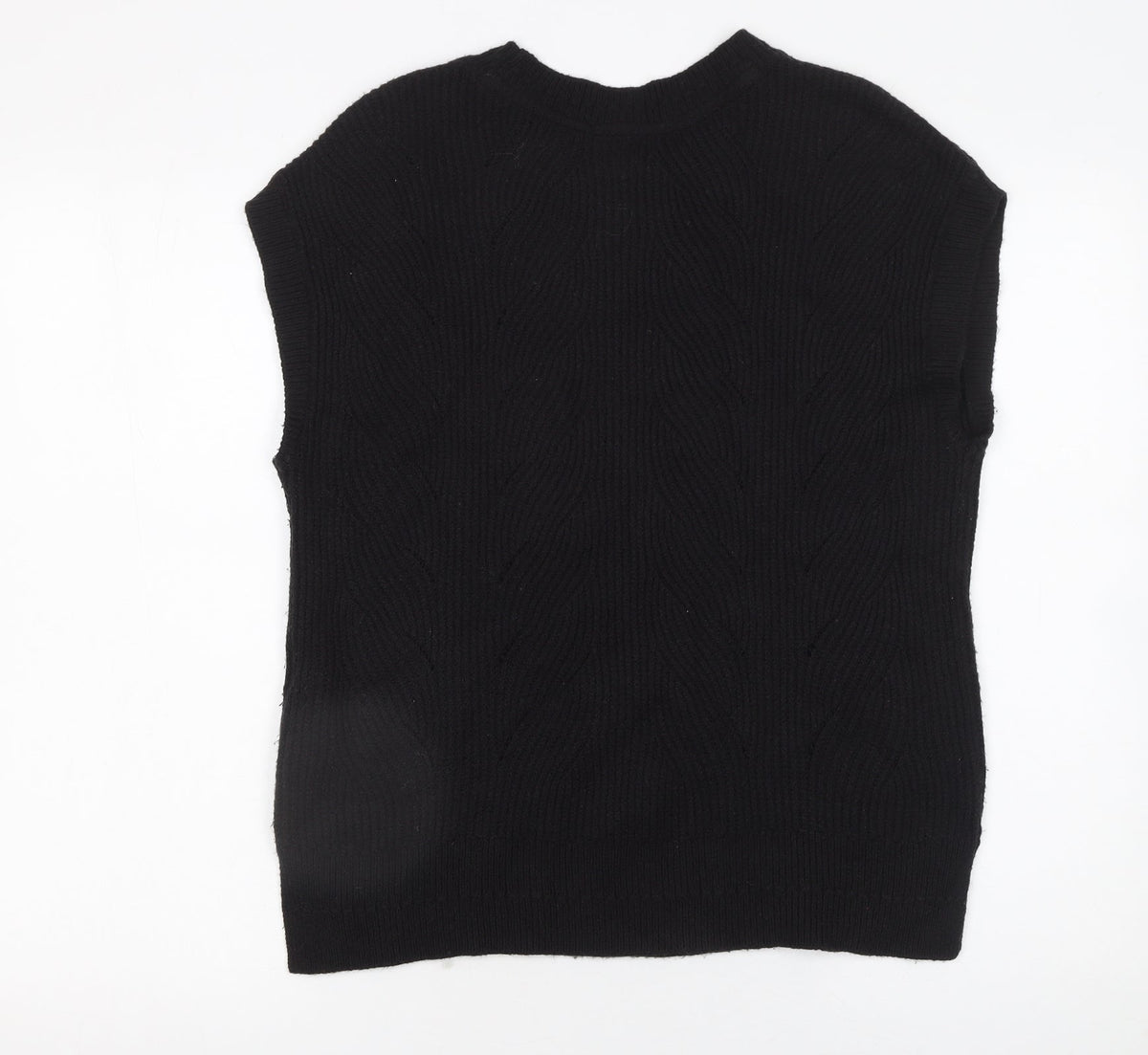 FatFace Women's Black Cable Knit Sleeveless Pullover Jumper M