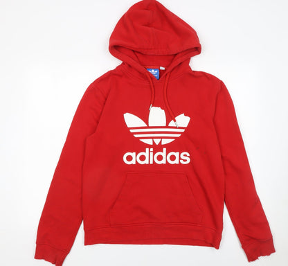 Mens UK Size S adidas Red Pullover Hoodie