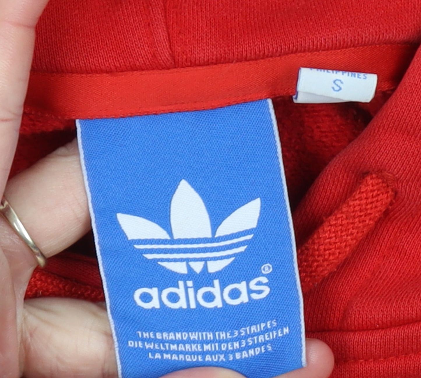 Mens UK Size S adidas Red Pullover Hoodie