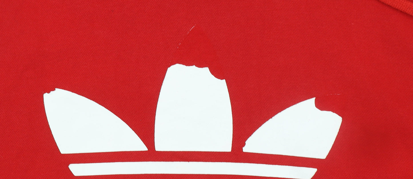 Mens UK Size S adidas Red Pullover Hoodie