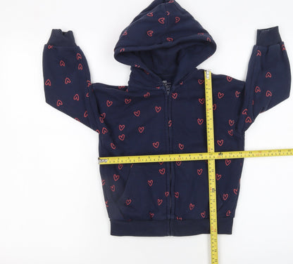 Girls UK Size 4-5 Years Marks and Spencer Blue Full Zip Hoodie