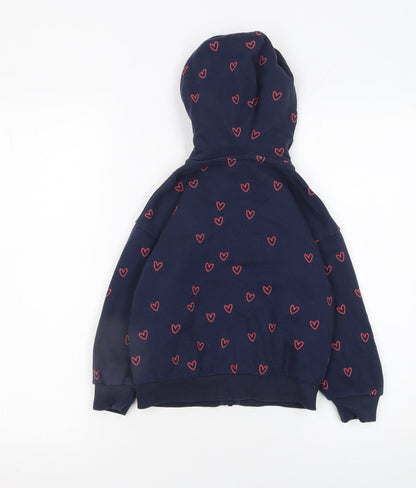 Girls UK Size 4-5 Years Marks and Spencer Blue Full Zip Hoodie