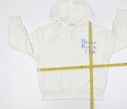 Girls UK Size 8 Years Primark White Full Zip Hoodie