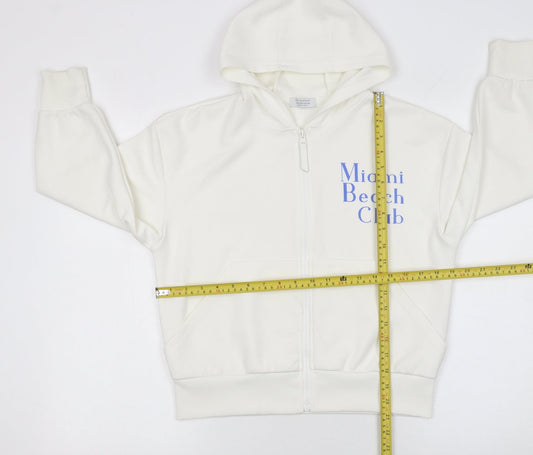 Girls UK Size 8 Years Primark White Full Zip Hoodie