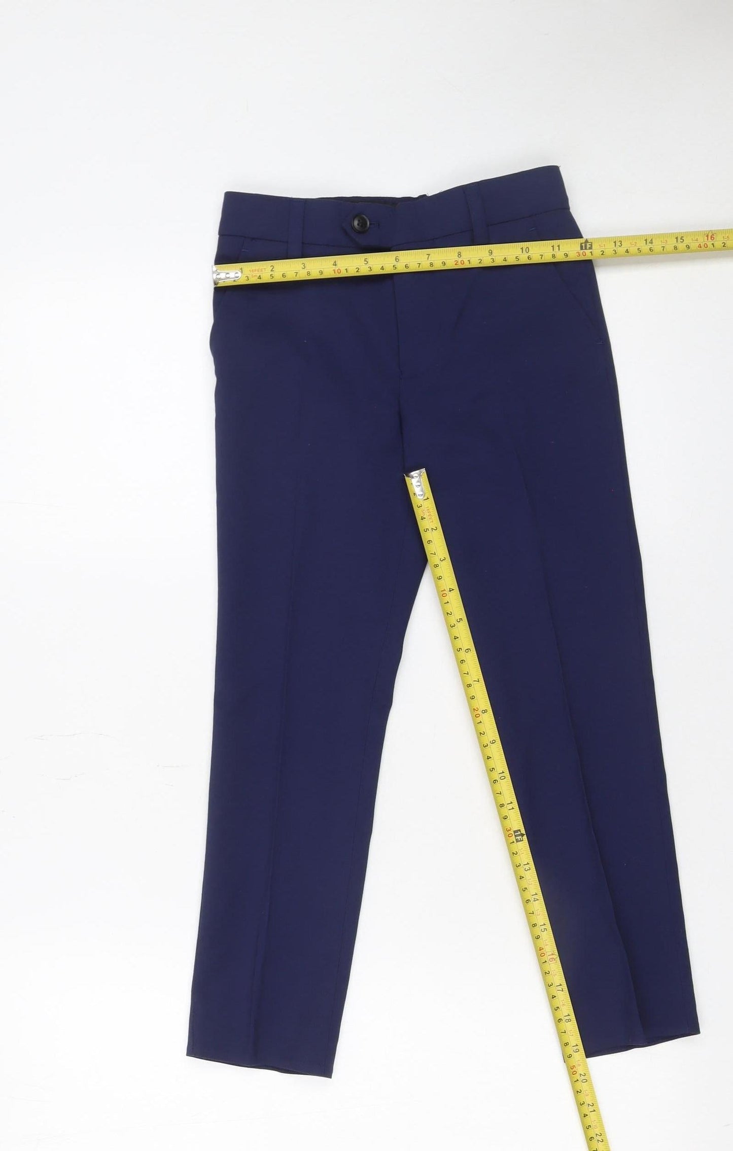 Boys UK Size 7 Years NEXT Regular Fit Dress Pants Blue Trousers