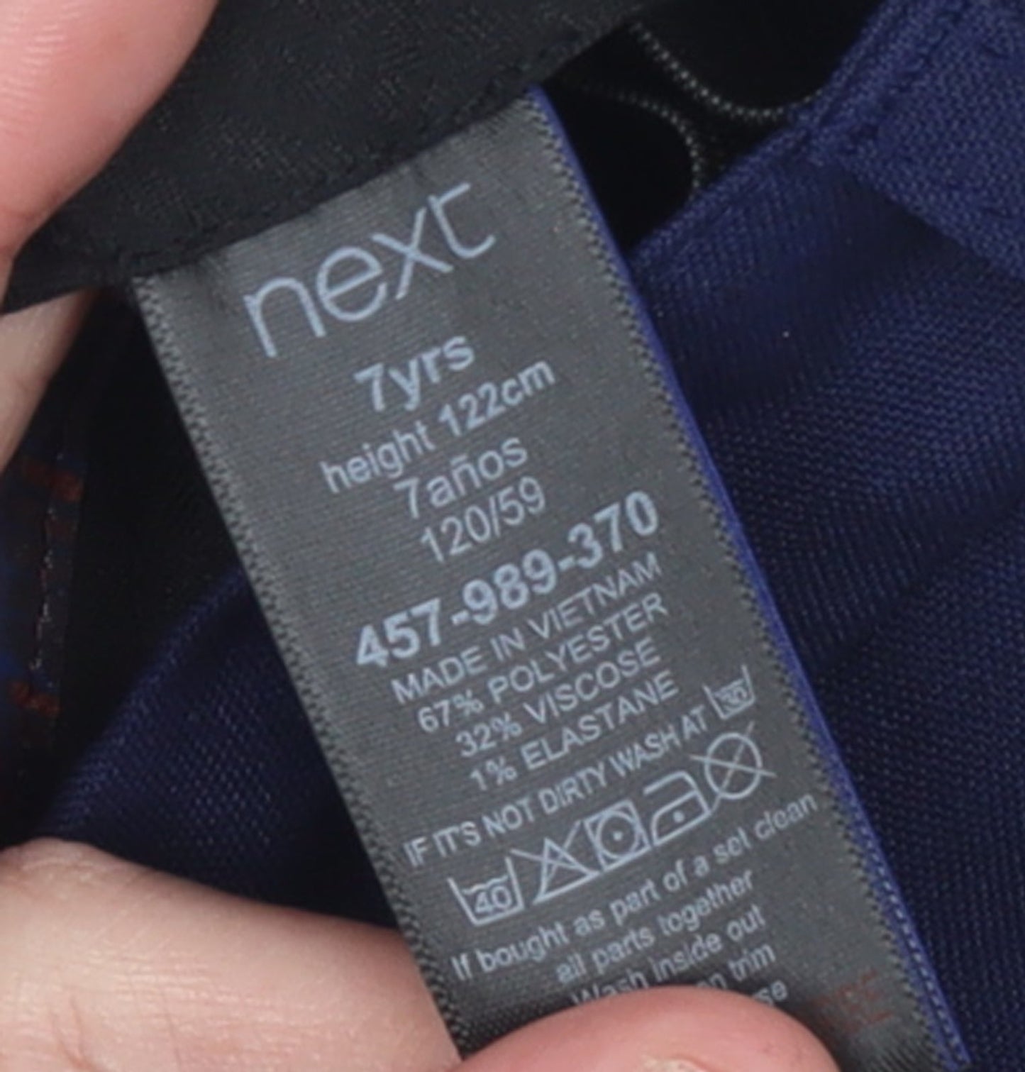 Boys UK Size 7 Years NEXT Regular Fit Dress Pants Blue Trousers