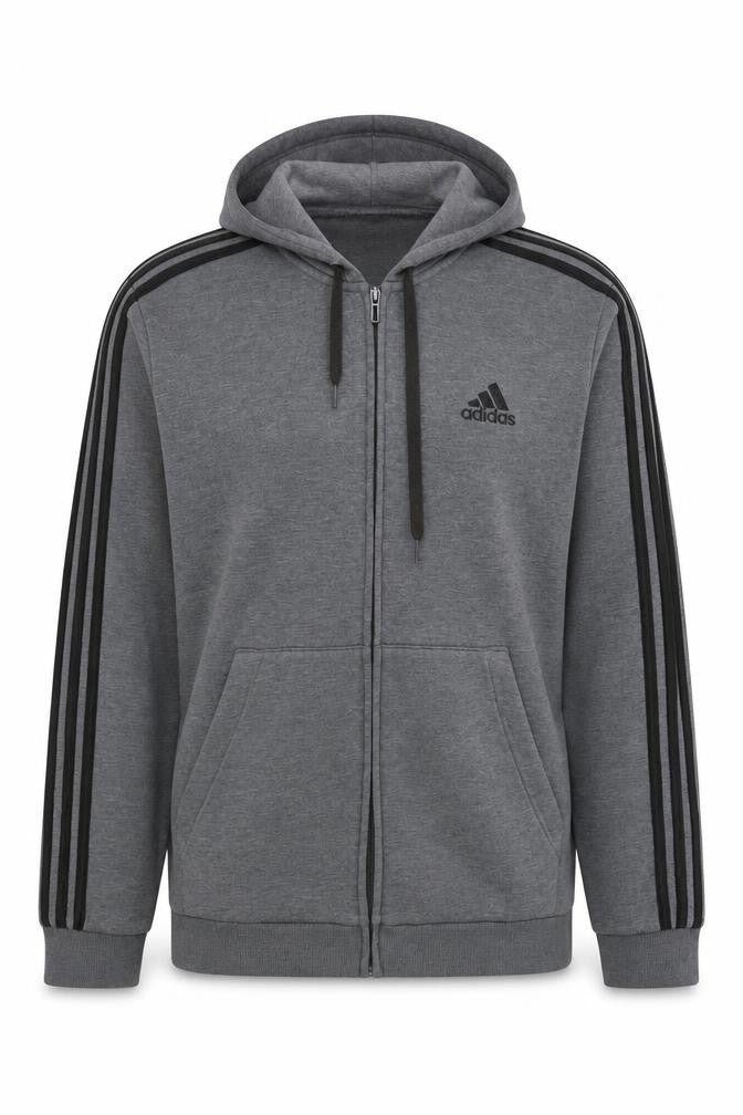 Mens UK Size L adidas Grey Full Zip Hoodie