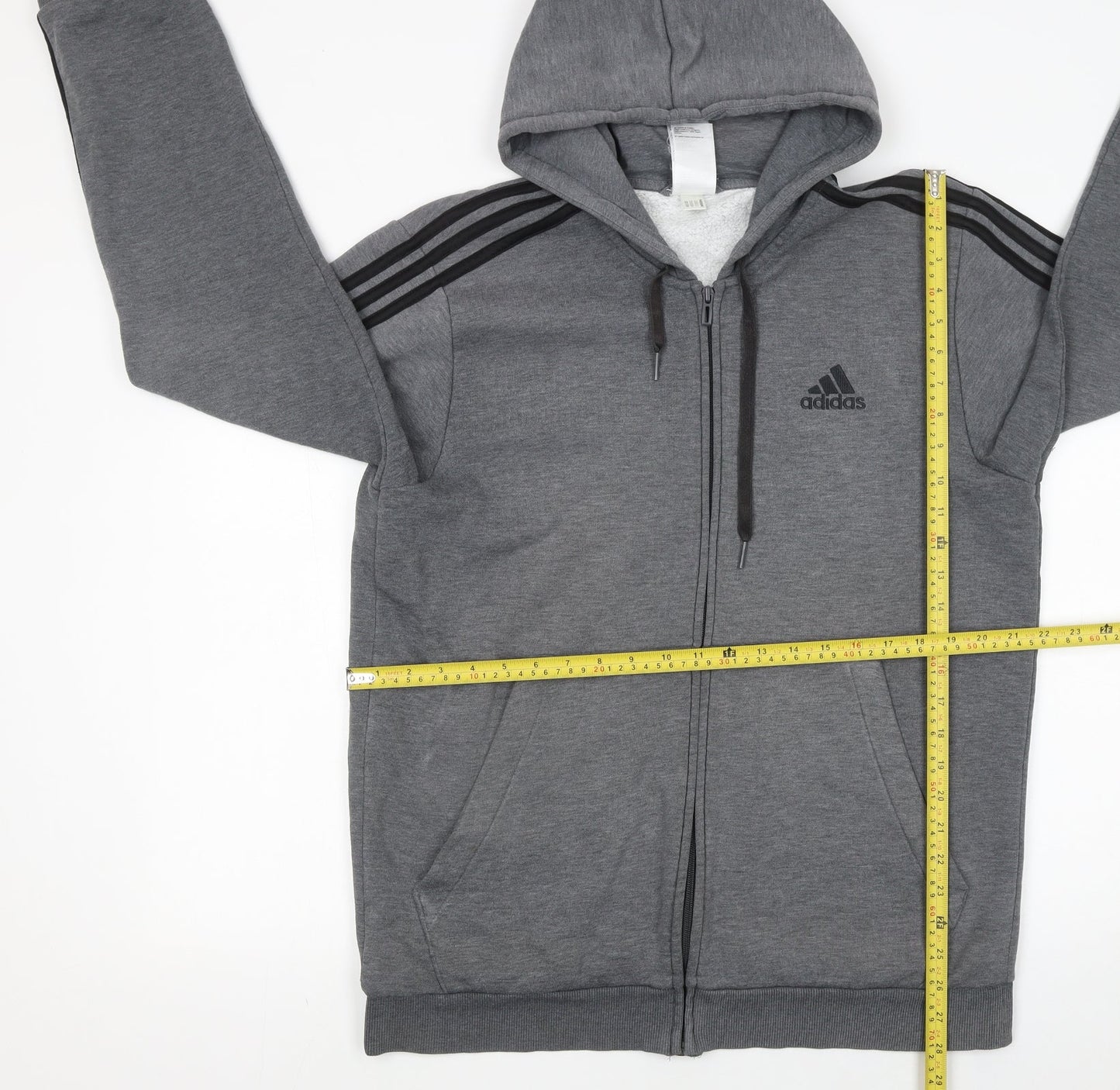 Mens UK Size L adidas Grey Full Zip Hoodie
