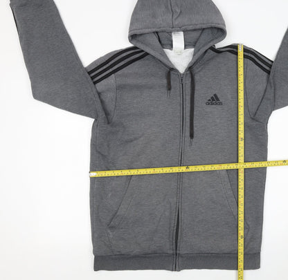 Mens UK Size L adidas Grey Full Zip Hoodie