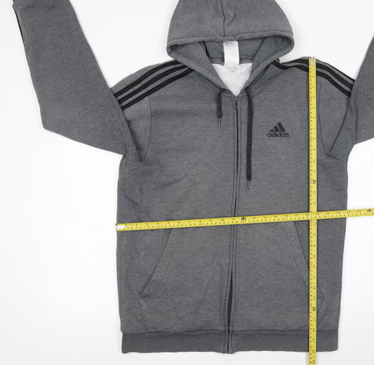 Mens UK Size L adidas Grey Full Zip Hoodie