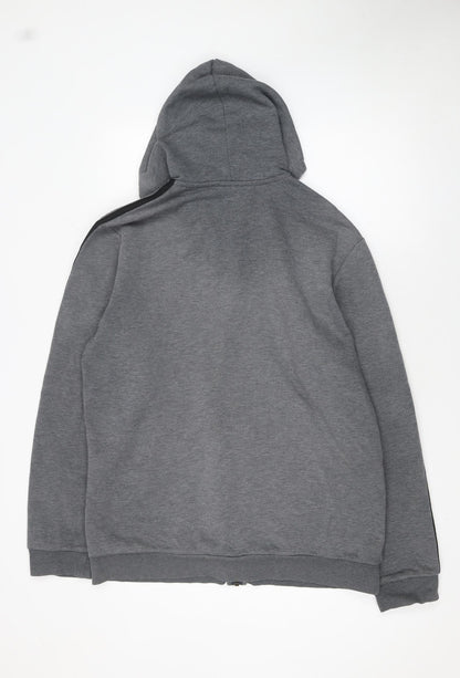 Mens UK Size L adidas Grey Full Zip Hoodie
