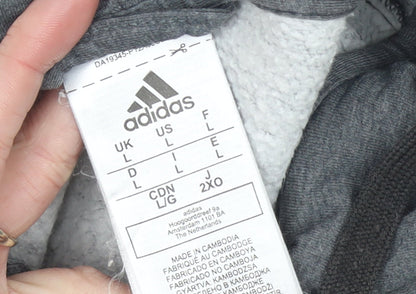 Mens UK Size L adidas Grey Full Zip Hoodie