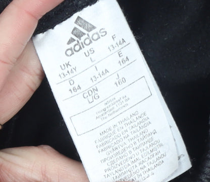 Boys UK Size 13-14 Years adidas Regular Fit Jogger Black Trousers