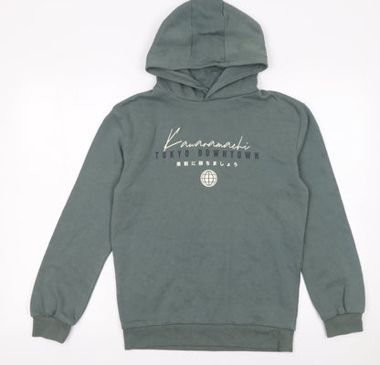 Boys UK Size 12-13 Years Primark Green Pullover Hoodie