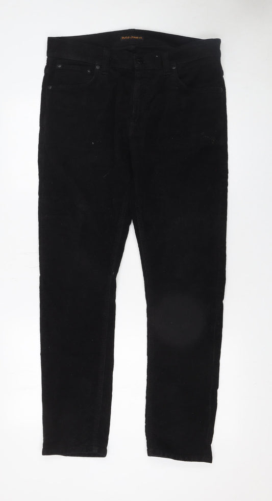Womens UK Size 32 Nudie Jeans Co Slim Fit Casual Workwear Black Trousers