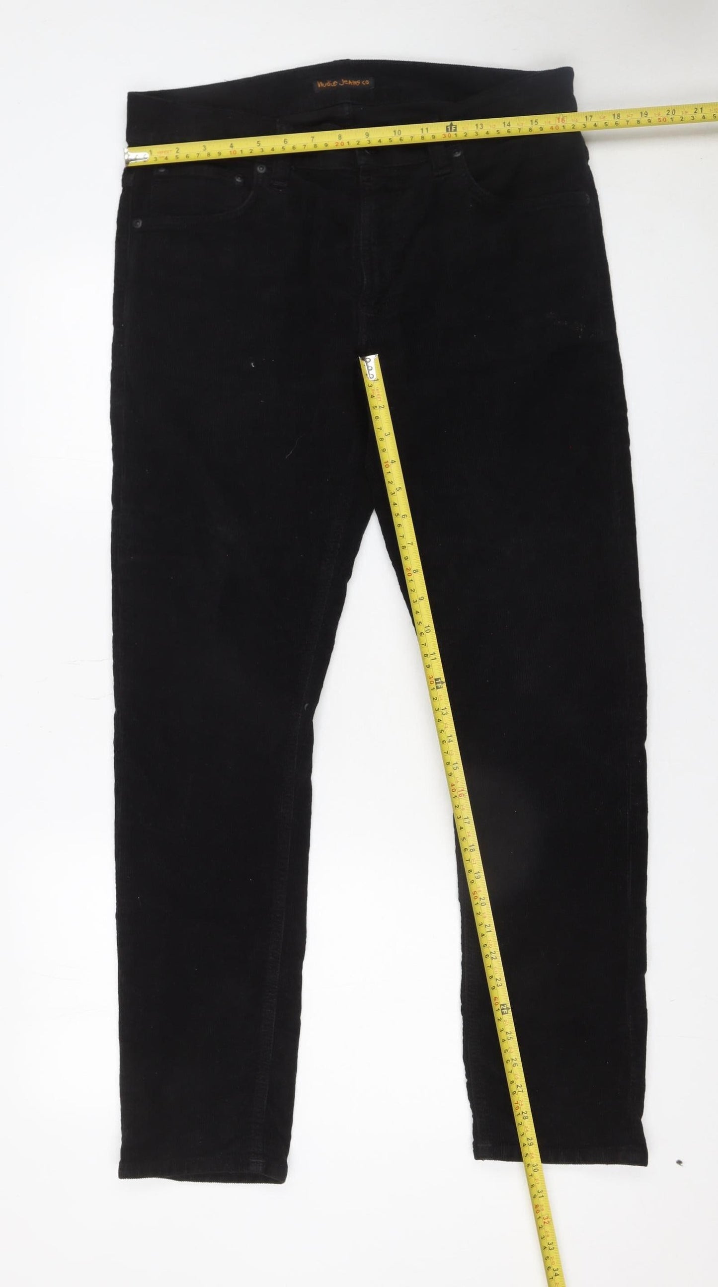 Womens UK Size 32 Nudie Jeans Co Slim Fit Casual Workwear Black Trousers