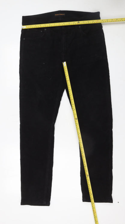 Womens UK Size 32 Nudie Jeans Co Slim Fit Casual Workwear Black Trousers