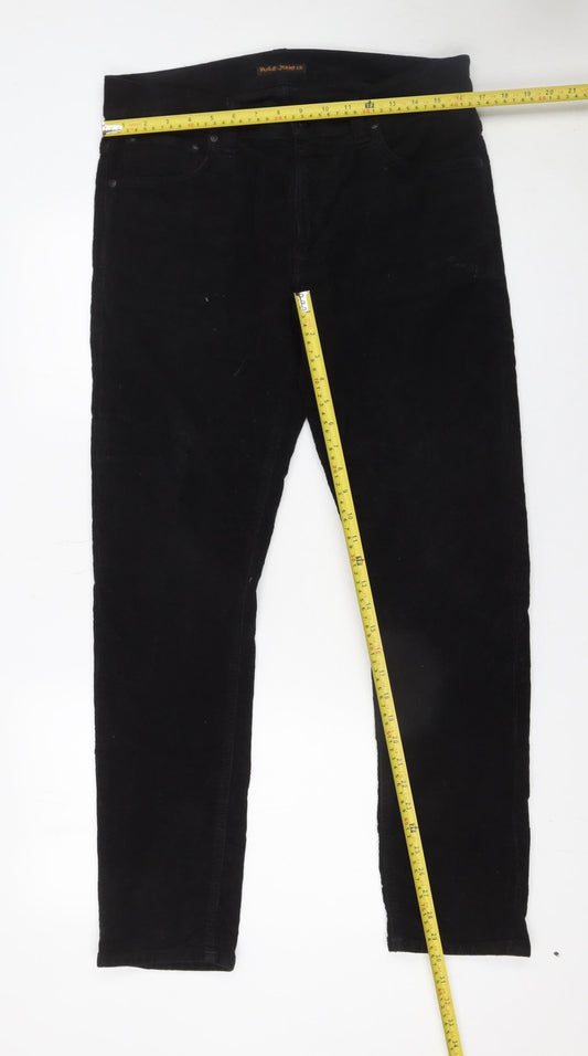 Womens UK Size 32 Nudie Jeans Co Slim Fit Casual Workwear Black Trousers