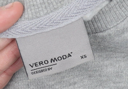 Womens UK Size XS VERO MODA Grey Pullover Sweatshirt