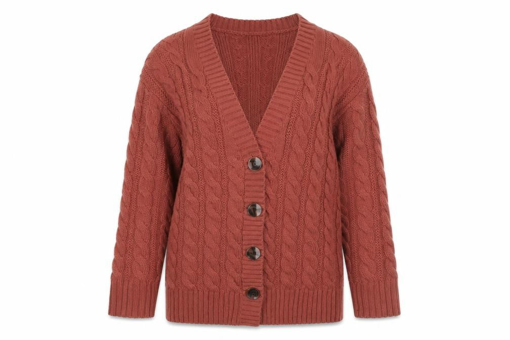 Womens UK Size XS NEXT Brown Cardigan Jumper