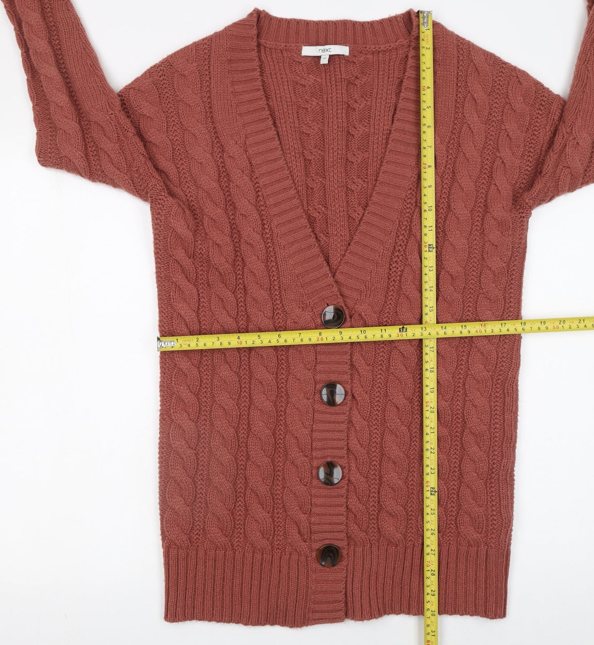 Womens UK Size XS NEXT Brown Cardigan Jumper