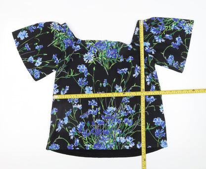 Womens UK Size 12 Warehouse Black Off the Shoulder Blouse