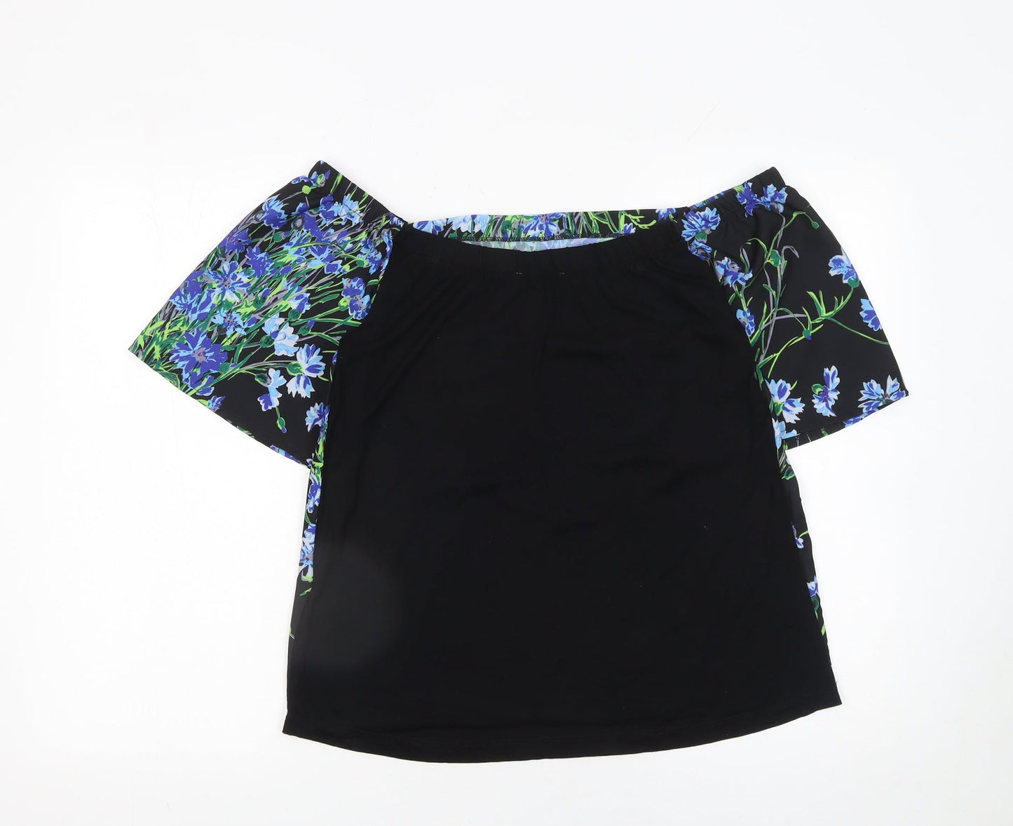 Womens UK Size 12 Warehouse Black Off the Shoulder Blouse